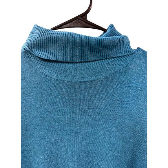 🍒 2/$20 🍒 Turquoise Chico's Turtleneck Sweater L/XL - Picture 2 of 6